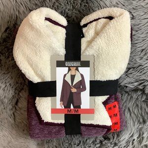 Nicole Miller | Women's Open Front Cardigan | Purple & White | Medium